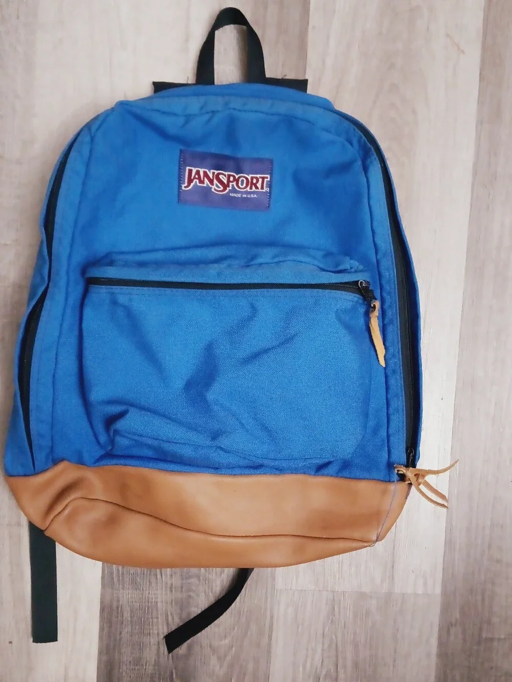 Jansport Vintage 90's Royal Blue Backpack with Tan Bottom
